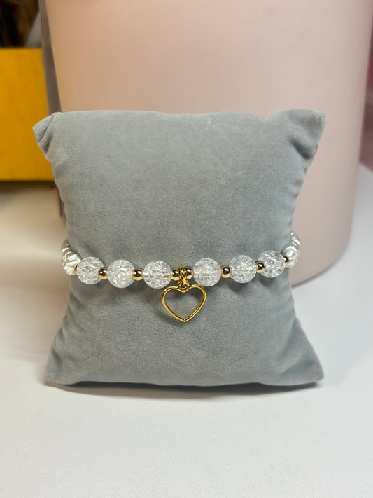 Crystal Heart Threaded Bracelet
