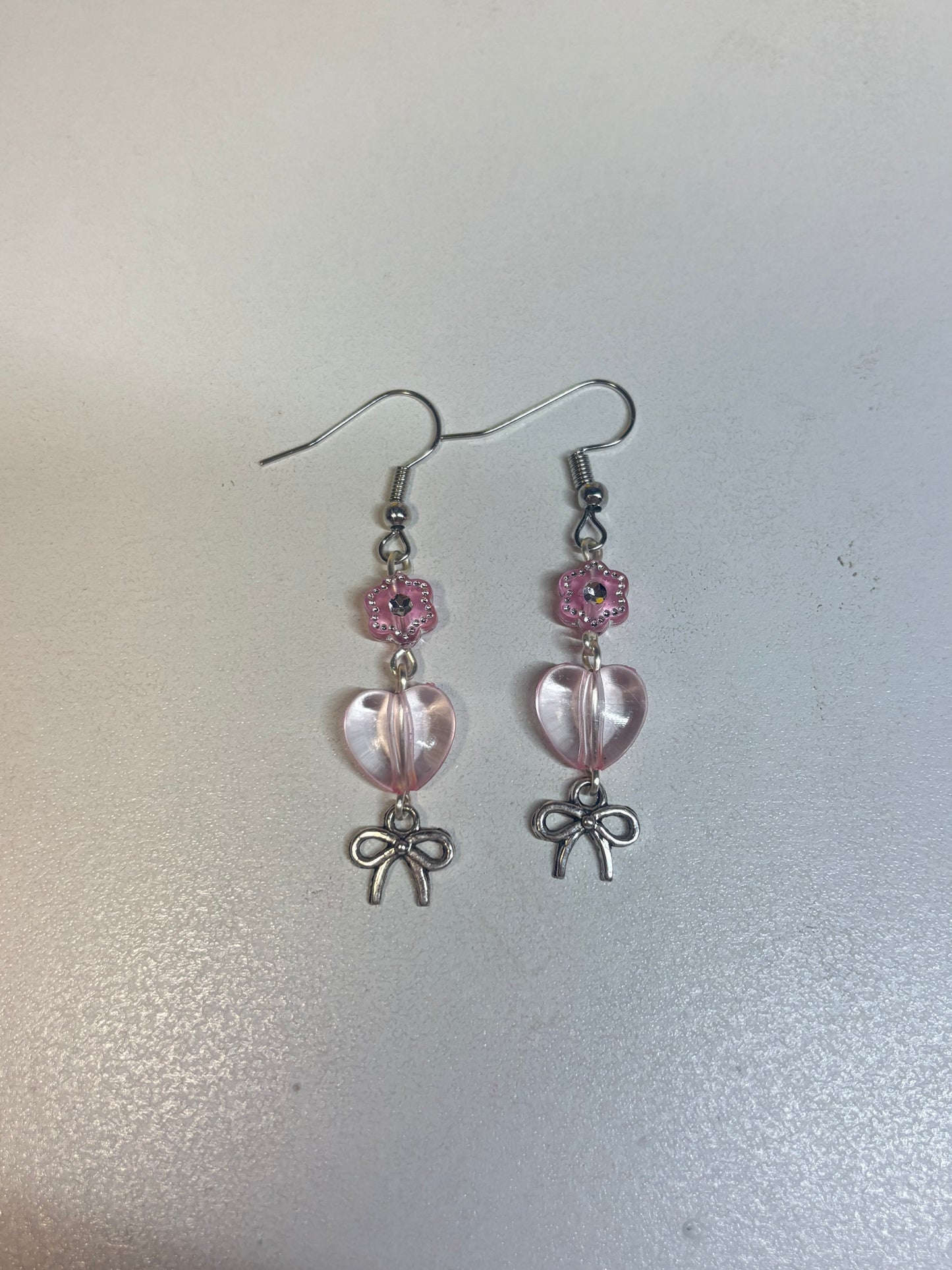Pink Heart Coquette Earrings