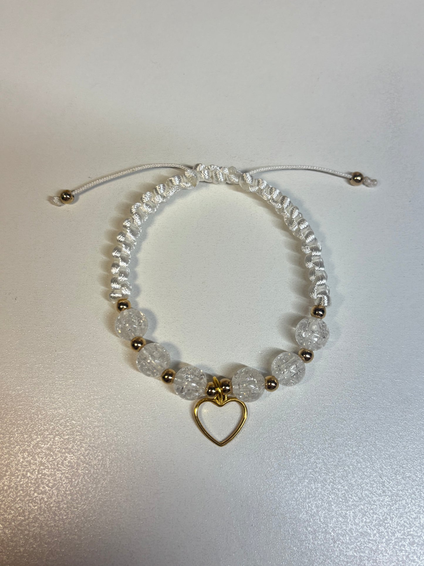 Crystal Heart Threaded Bracelet
