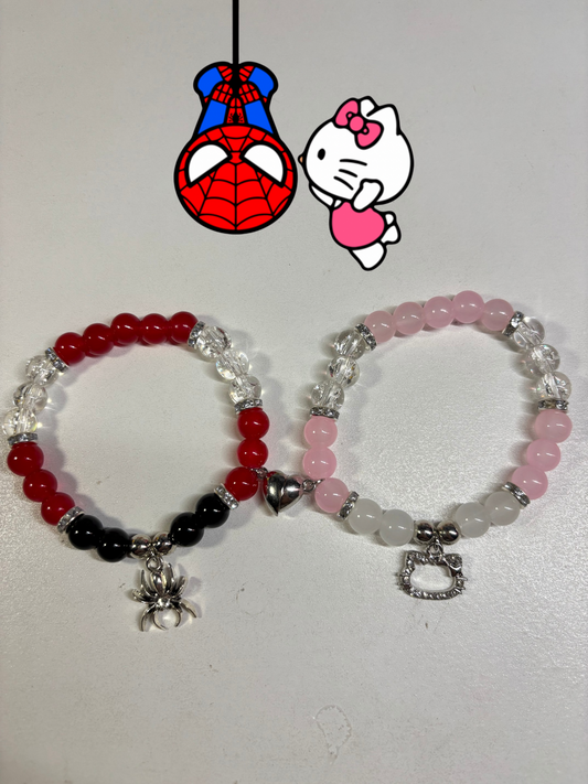 Hello Kitty X Spider-Man matching bracelets