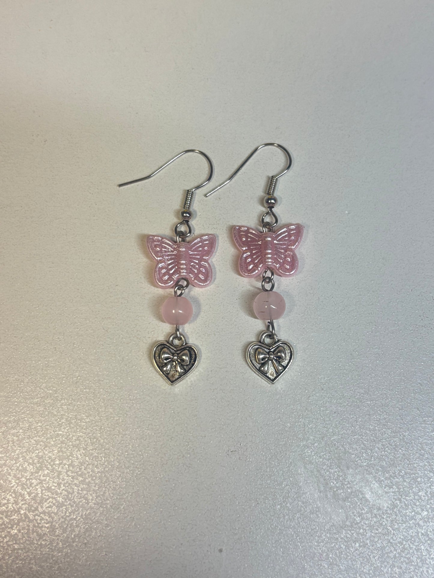 Pink Coquette Butterfly Earrings